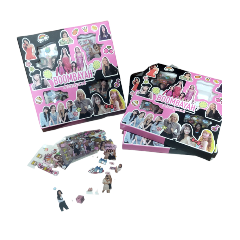 

Stiker Kreasi dekoratif Black Pink Isi 100pcs Waterproff Kreasi Menempel