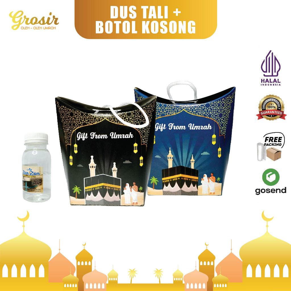 

Dus Paper Bag Tali Dan Botol Kosong - Oleh oleh haji dan umroh 1 pcs