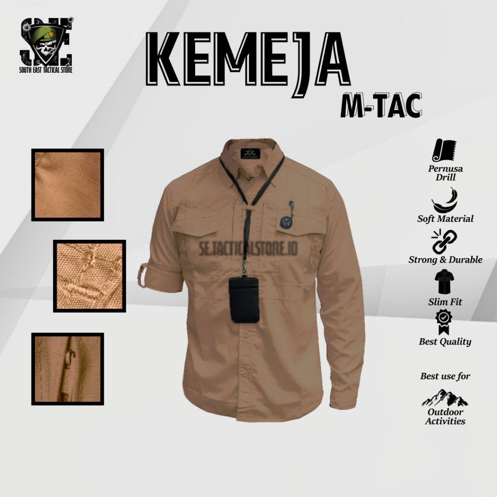 South East - Kemeja M-Tac Premium Lengan Panjang Bahan Pernusa Import High Quality Seragam Tactical 