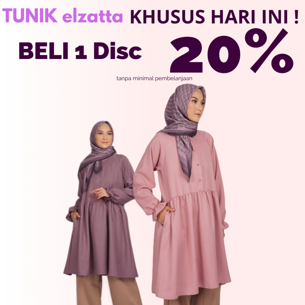 Elzatta Tunik Wanala Seika Baju Atasan Wanita Muslim Tunik panjang busui frienly