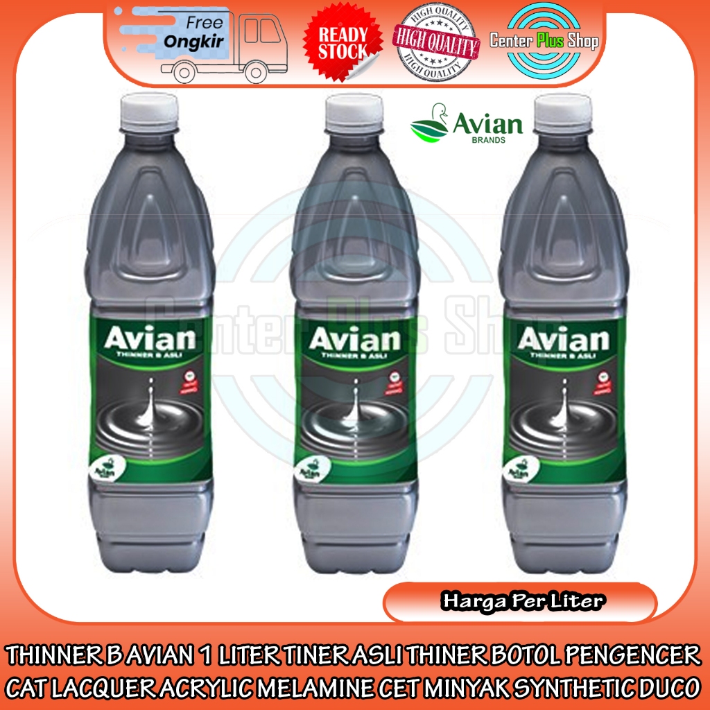 Avian Brands Thiner Synthetic Duco Thinner B Asli 1 Liter Botol Pengencer Cat Nc Lacquer Acrylic Mel