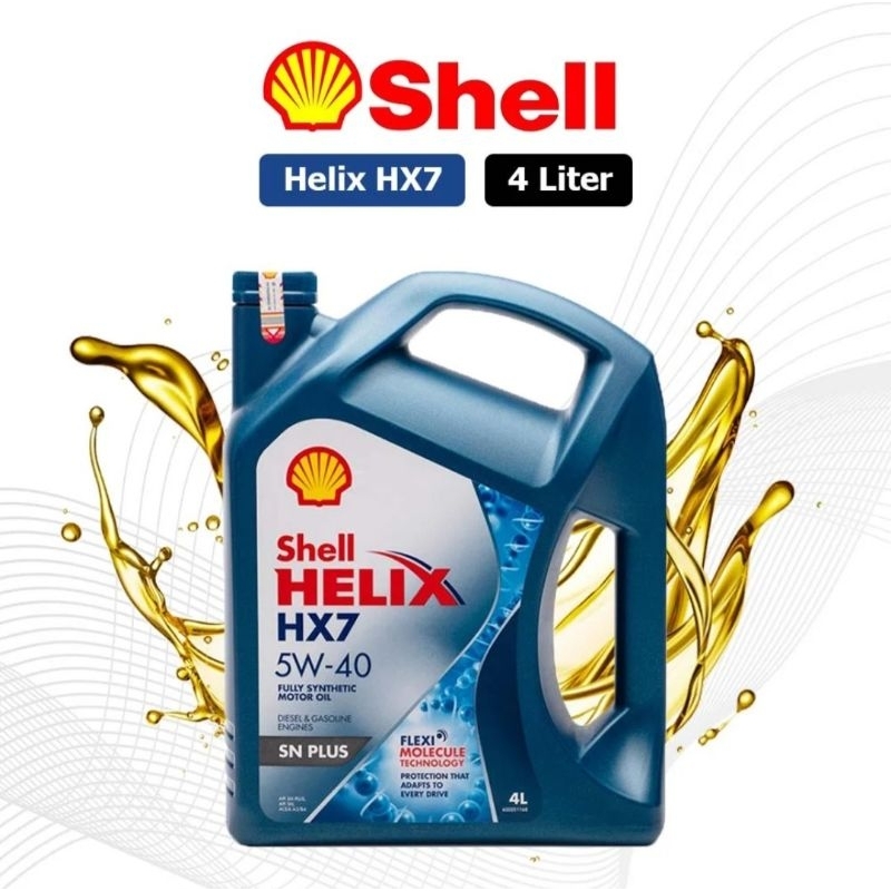 stiker Original Resmi Shell HELIX HX7 5W-40 4Liter Oli mobil/diesel/bensin/solar