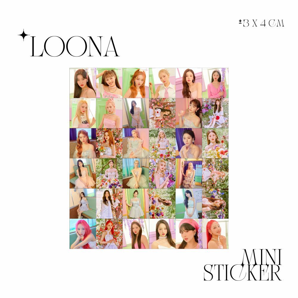 

MINI STIKER LOONA FLIP THAT (ISI : 36 PCS) STICKER CHROMO TRANSPARAN HOLOGRAM JPOP ANIME JAPAN JEPANG PREMIUM MURAH UNOFFICIAL VIVI YVES JINSOUL KIMLIP CHUU HEEJIN HYUNJIN GOWON CHOERRY OLIVIAHYE YEOJIN READY STOCK !
