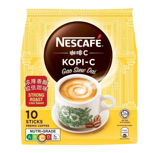

Nescafe Kopi C Gao Siu Dai Less Sugar 10S X 26G