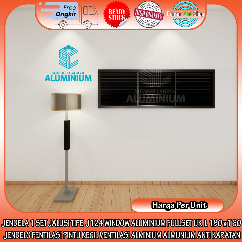 [KARGO] JENDELA ALUMINIUM SCA JALUSI TIPE J124 UKURAN L 180 x T 60 CM ALUMINIUM WINDOW ANTI KARATAN 