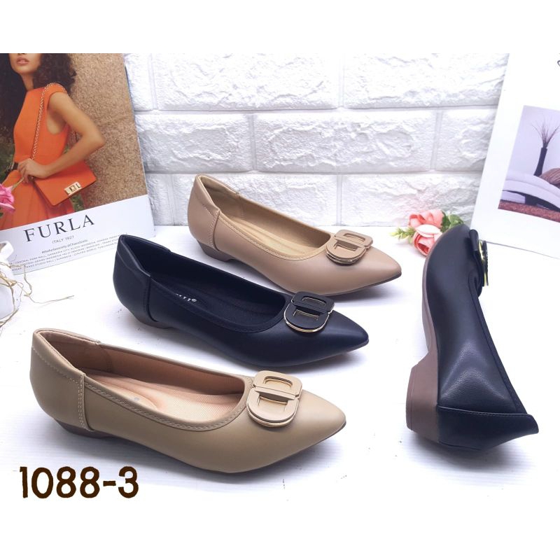 SEPATU PANSUS KERJA WANITA IMPOR TUMIT 3 CENTI