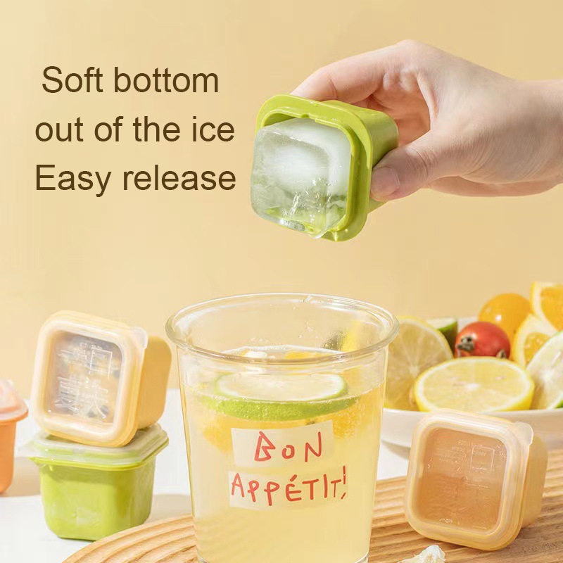 Cetakan Es Batu Bentuk Kotak Kecil Dengan Tutup / Alat Pencetak Puding Agar-Agar Jelly Cokelat Yogur