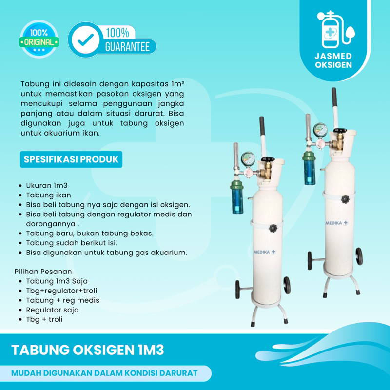 Tabung Oksigen Baru Lengkap Tinggal Pakai || Tabung Pernafasan Baru Langsung Pakai Lengak 1set Terdi