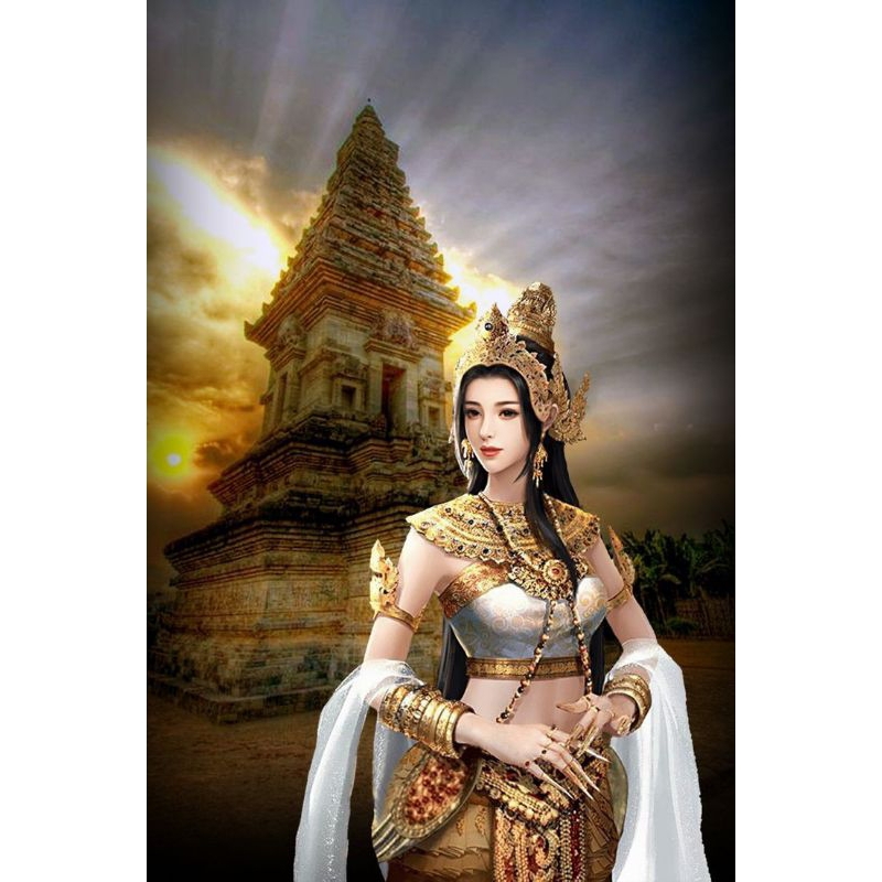 WALL DECOR PUTRI CANTIK NAWANG SARI + BINGKAI 45×65CM