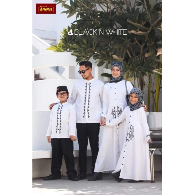 Gamis Putih Terbaru Dannis d' Black and White / Gamis Dewasa / Koko Putih