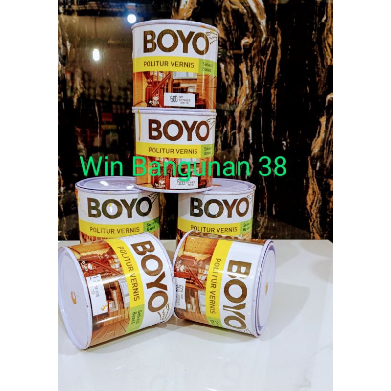 Boyo Politur Vernis 0.5L/Vernis Kayu/Vernis Warna Pintu/Politur Vernis Rotan/Vernis Perabot