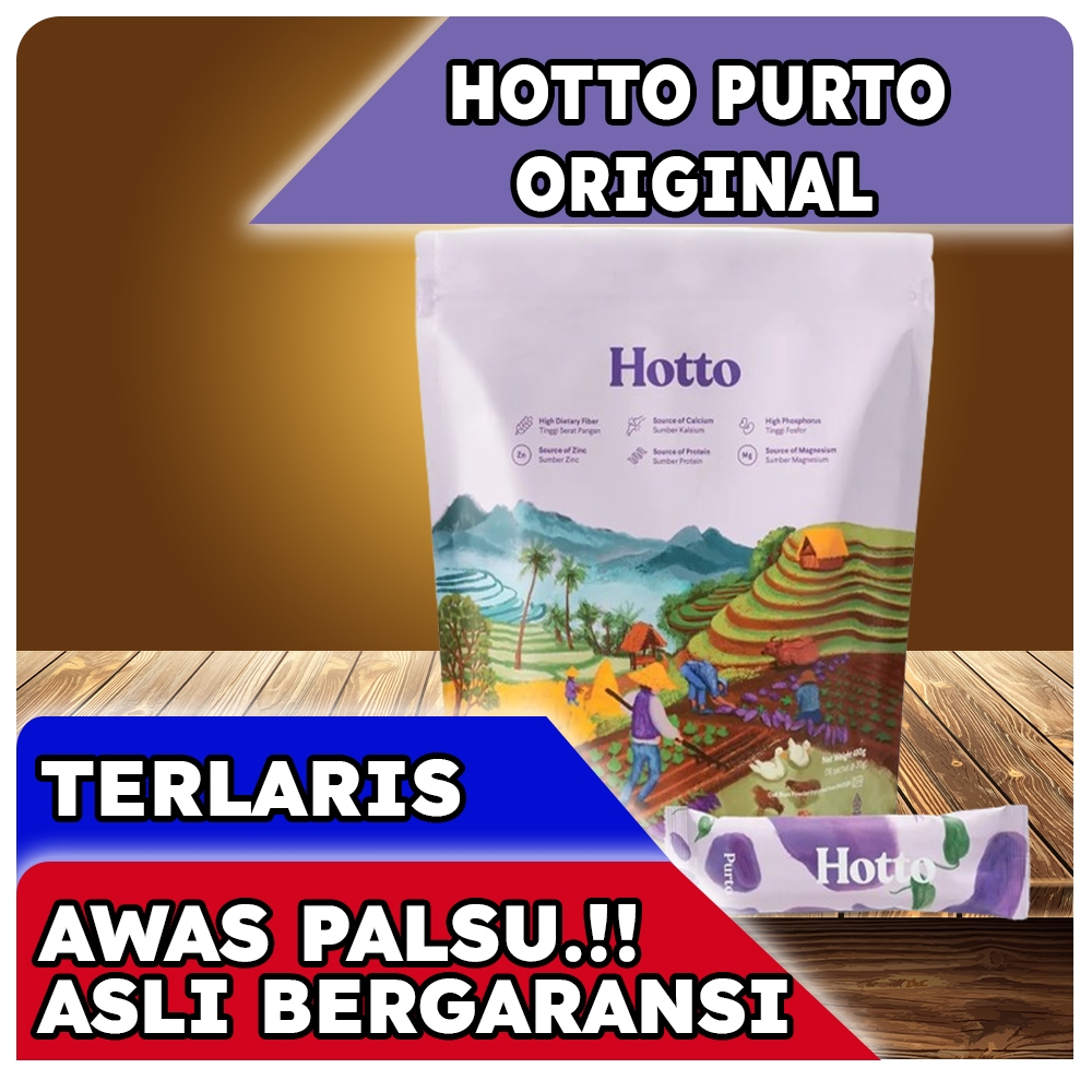

BISA COD HOTTO Purto 100% Original Multigrain with Purple Potato 1 Pouch - 16 Sachet