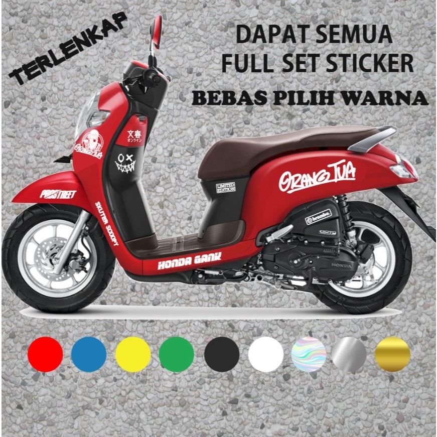 Stripping Scoopy ORANG TUA Sticker Cutting Terlaris