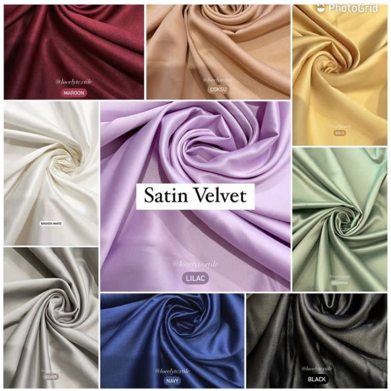 MURAH  Kain Satin Velvet Premium /Kain Satin Roberto Velvet / Kain Bahan Bridesmaid
