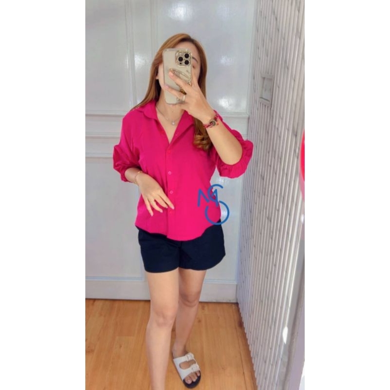 ATASAN WANITA / KEMEJA BLOUSE / KEMEJA CRINCLE / ATASAN LENGAN BALON