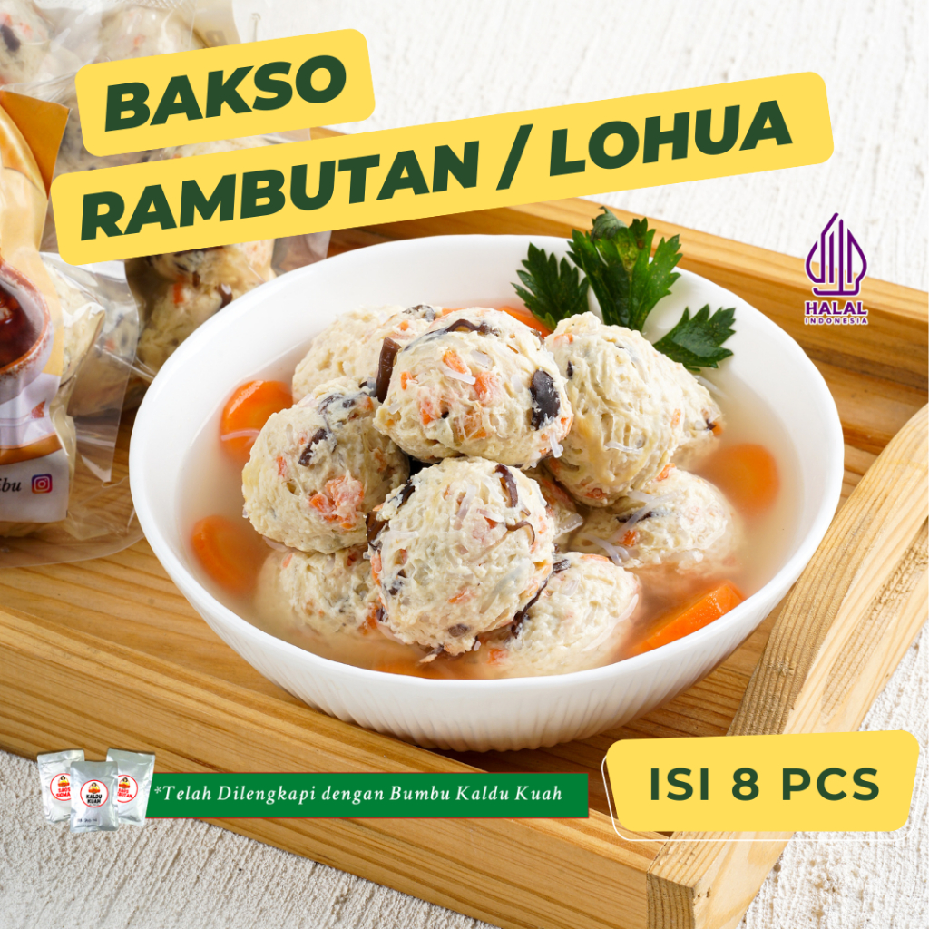 

Bakso Rambutan (Lohua) Homemade Warisan Ibu isi 8 No MSG Tanpa Pengawet