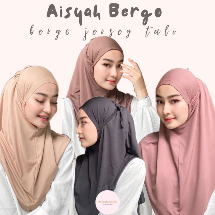 Dijamin Ada  HIJAB BERGO TALI SIZE M JERSEY PREMIUM HIJAB INSTAN JERSEY TALI BELAKANG BERGO JERSEY T