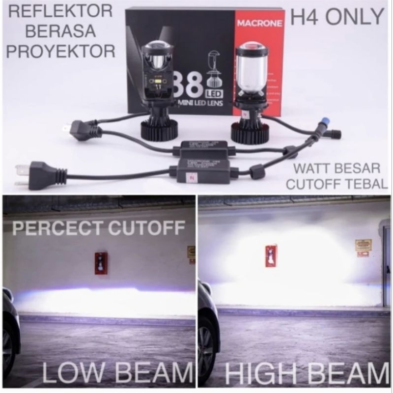 Mini Projie H4 Macrone V88, Kualitas Bagus