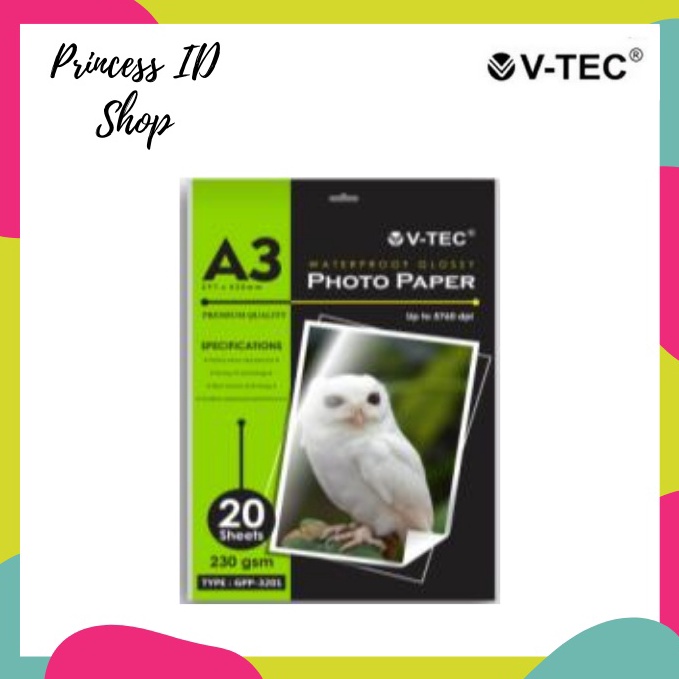 Modern KERTAS PHOTO GLOSSY PHOTO PAPER VTEC A3 23GSM GPP321