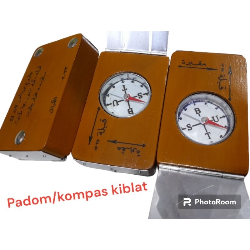 kompas/padoman/petunjuk qiblat kayu jati
