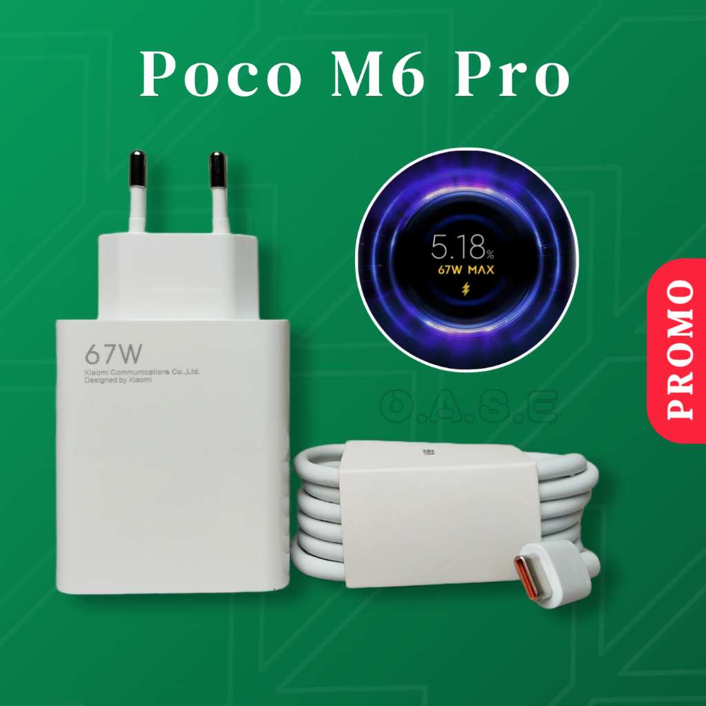 Charger Poco M6 Pro Original 67W Casan Turbo Charging