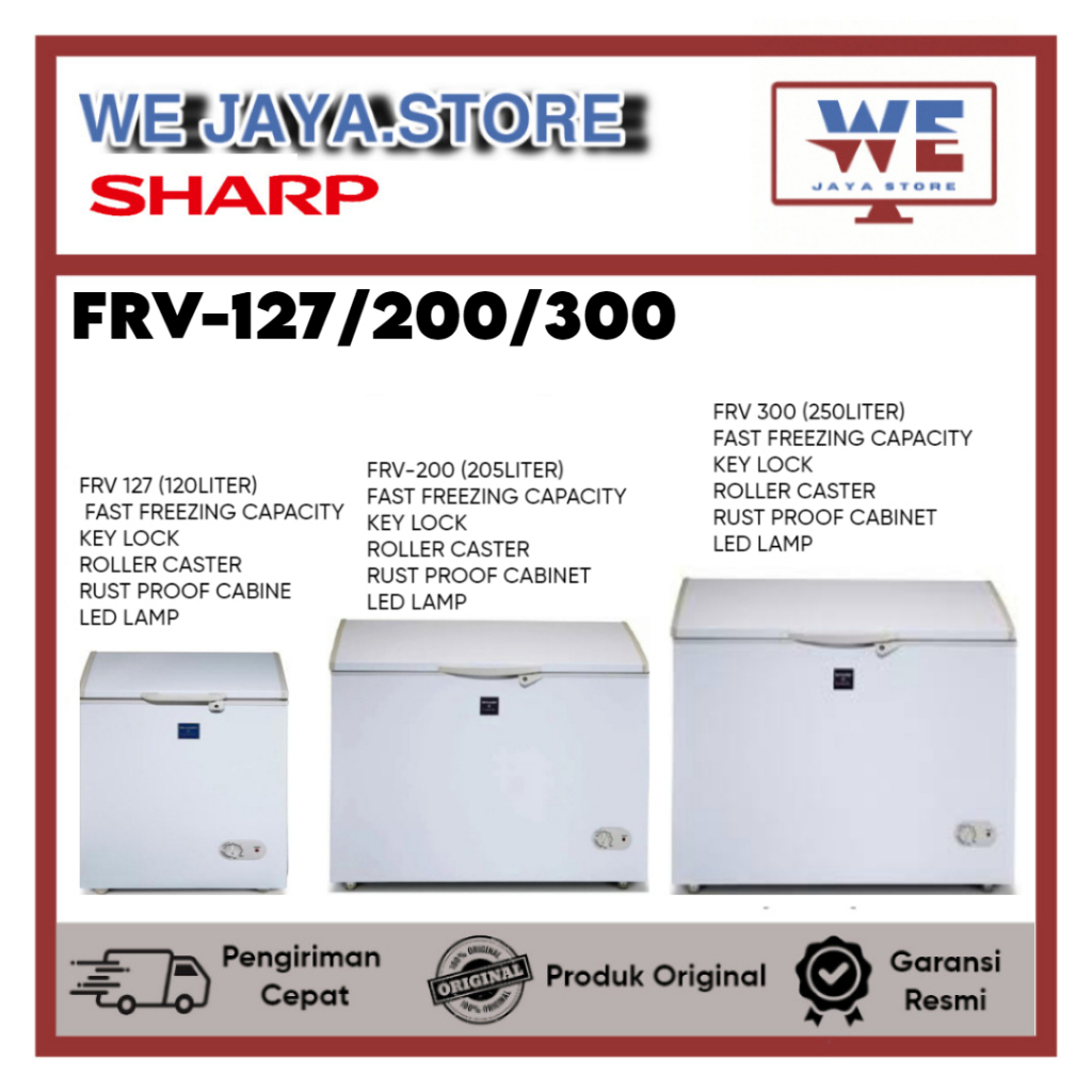 CHEST FREEZER SHARP FRV-127|FRV-200|FRV-300