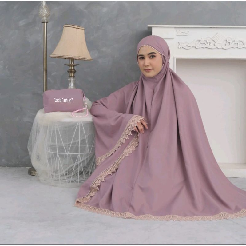 MUKENA DEWASA 2 IN 1 NAGITA KATUN MIKRO  PREMIUM BORDIR MEWAH