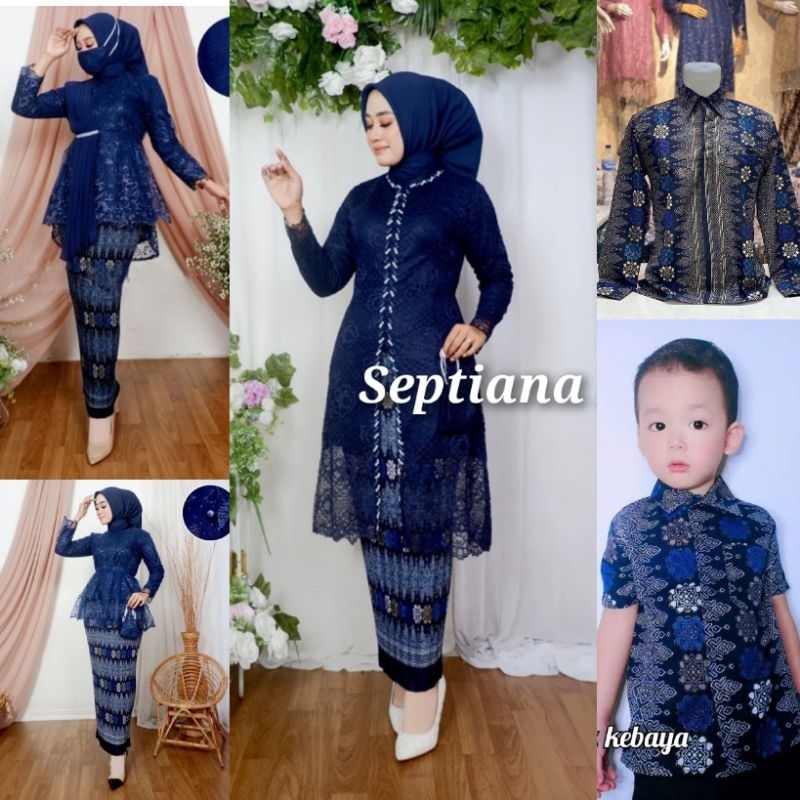 sk - baju kebaya  couple  ibu besan warna navy / kebaya modern  tunangan  couple  keluarga  / kebaya