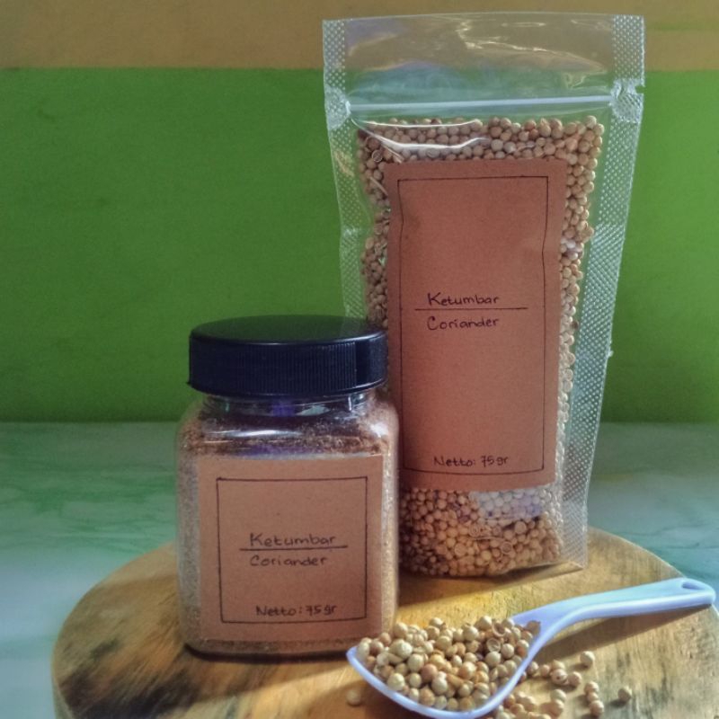 

Bumbu Dapur Kering Ketumbar Utuh / Butir dan Ketumbar Bubuk 75 gram