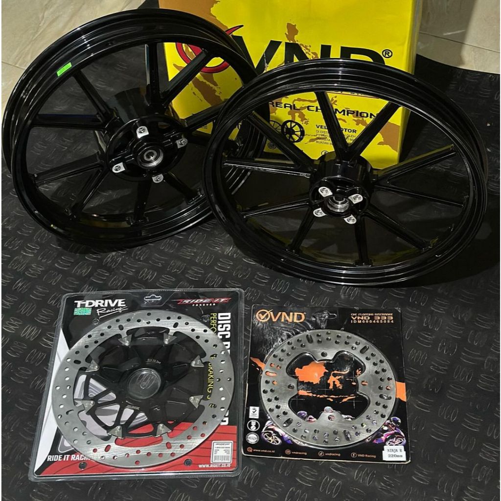 TERMURAH PAKET VELG NINJA R RR SS ZX TINGGAL PASANG BAN VELG VND UKURAN 185 250 SET PIRINGAN DEPAN B