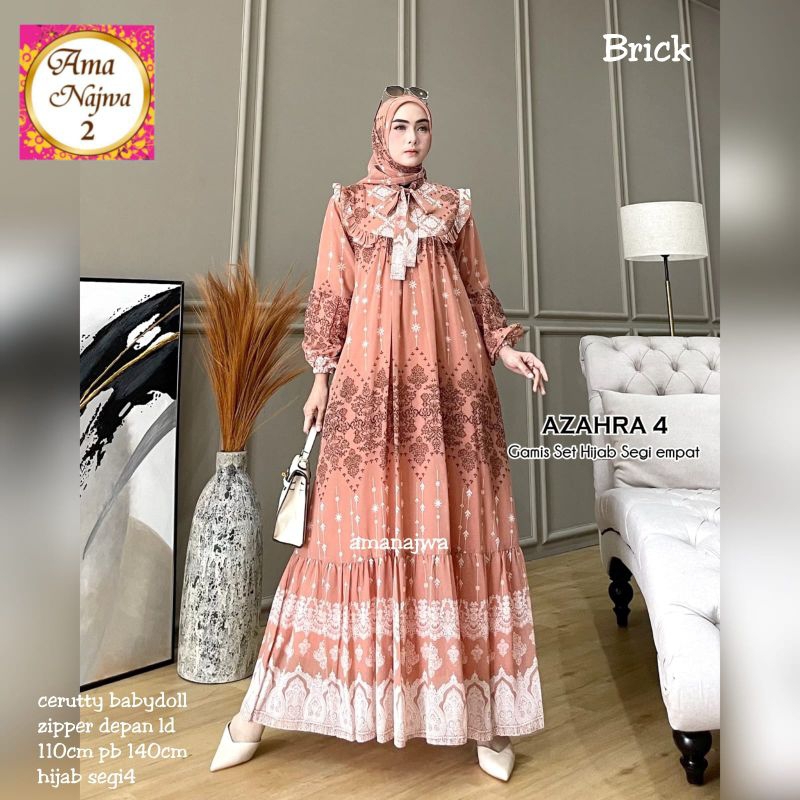 DRESS AZZAHRA / DRESS MUSLIMAH / GAMIS WANITA DEWASA