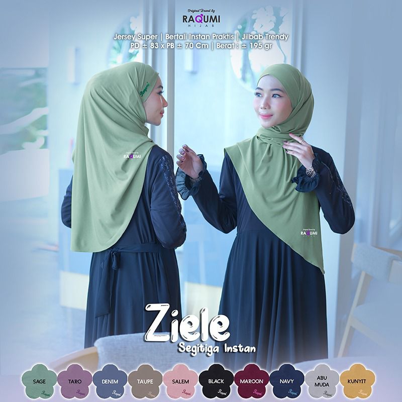 KHI ~ HIJAB SEGITIGA ~ RAQUMI ~ ORI SOLO ~ ZIELE HIJAB SEGITIGA INSTAN ORIGINAL PRODUCT BY RAQUMI ~ 