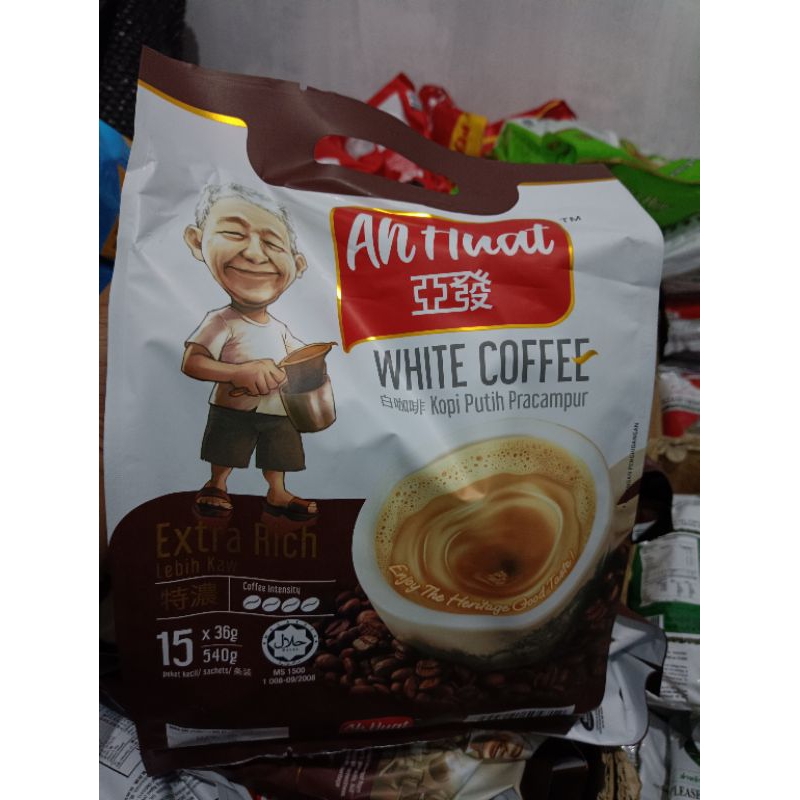 

Ah Huat White Coffe Malaysia Isi 15 Sachet