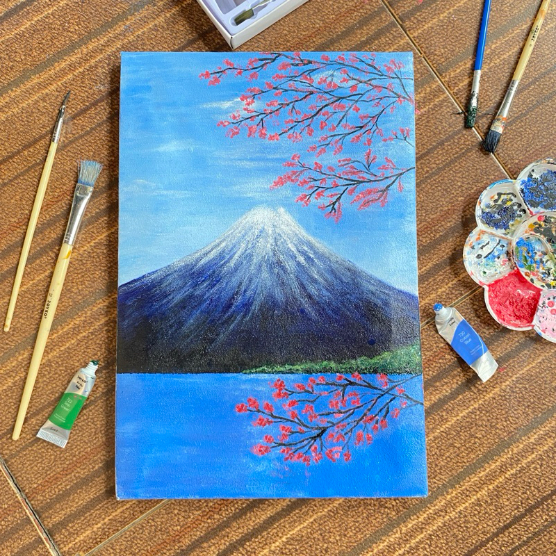 

Lukisan Tangan Canvas Gunung Fuji 20x30cm (bukanprinting)
