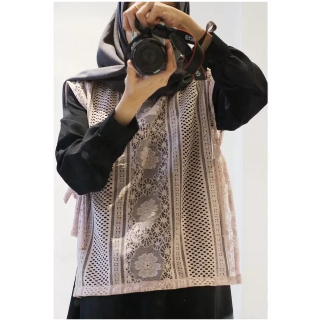 Vest Kondangan Brokat Rompi Brokat Tanpa Lengan Jumbo