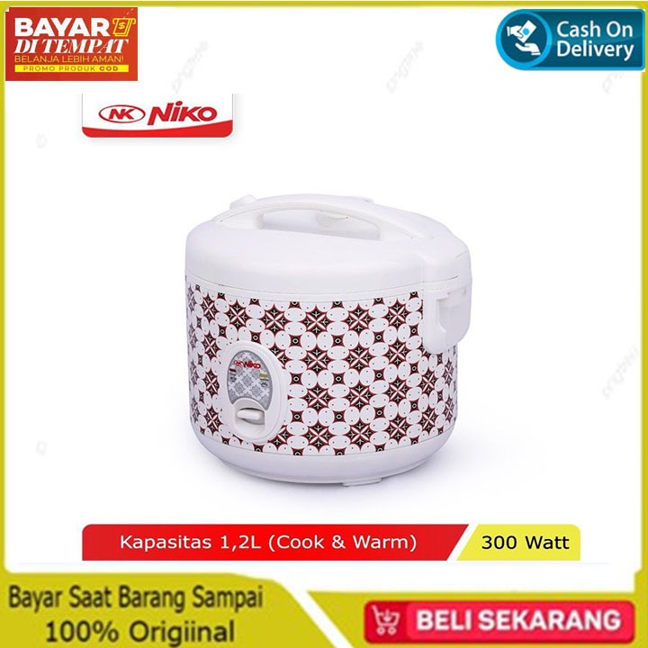 NIKO NK-12 BTQ / BG/WS RICE COOKER 1,2 LITER NIKO MOTIF RANDOM