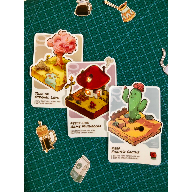 

Journal isometric sticker card series