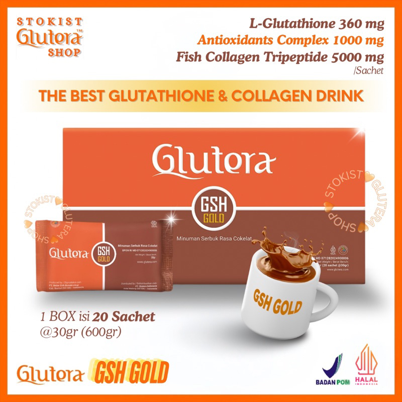 [BOX] GLUTERA GSH GOLD Glutathione Collagen 100.000mg / NOX Nitric Oxide