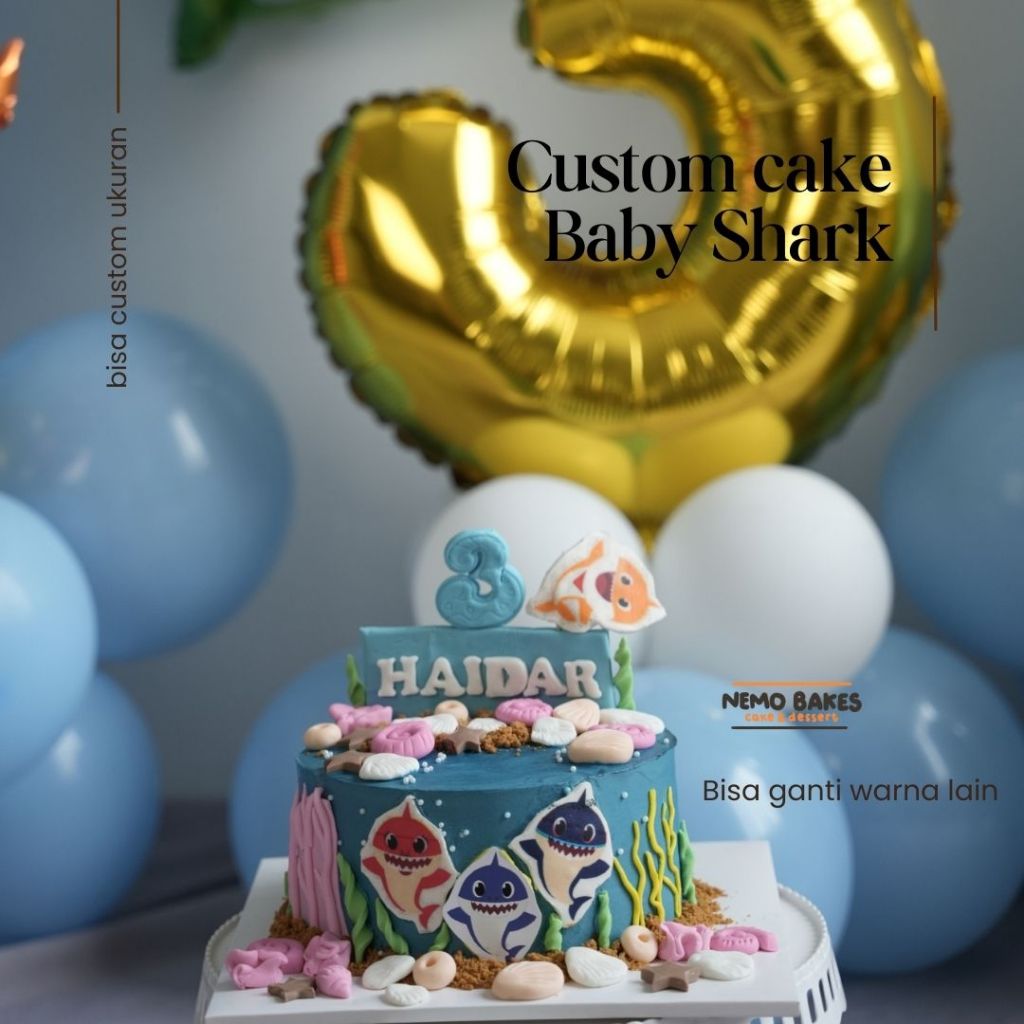 

BABY SHARK BIRTHDAY CAKE / KUE ULTAH BABYSHARK