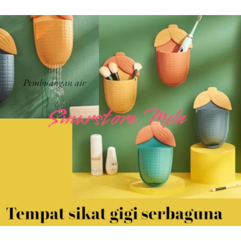 Tempat sikat gigi model jagung/tempat odol lucu /tempat serbaguna /gantungan tempel dinding sikat gi