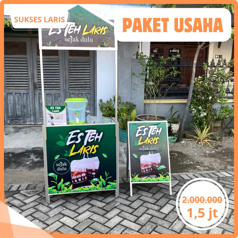 PAKET USAHA MINUMAN ES TEH LARIS / BOOTH PORTABLE / PAKET USAHA MURAH LENGKAP / PAKET USAHA ES TEH L