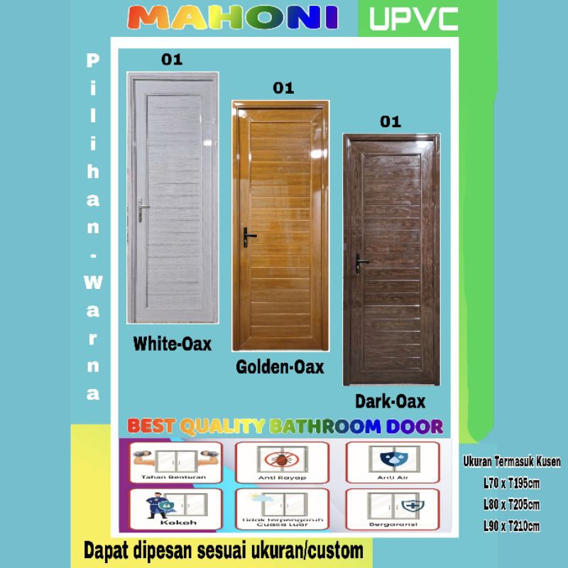Pintu Kamar Mandi Upvc Mahoni Serat Kayu 01