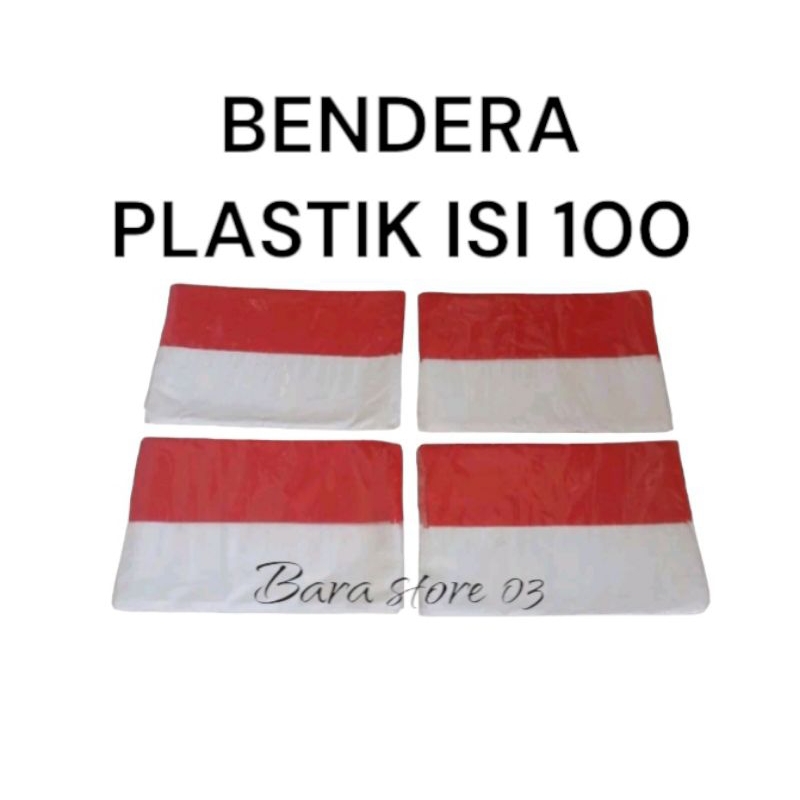 BENDERA MERAH PUTIH BENDERA RI ISI 100 BENDERA PLASTIK