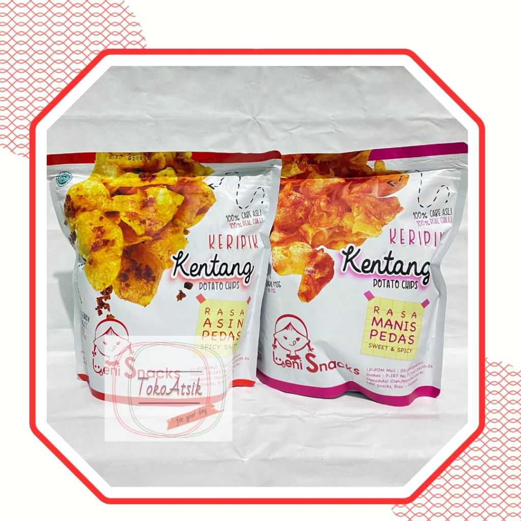 

Leni Snacks - Keripik Kentang rasa Manis Pedas/ Asin Pedas/ Original Snacks Local Halal