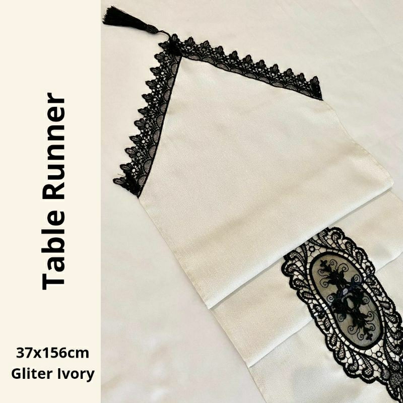 TABLE RUNNER PREMIUM/TABLE RUNNER RENDA BORDIR/TAPLAK RENDA BORDIR/TAPLAK MEJA TAMU/TAPLAK MEJA MAKA