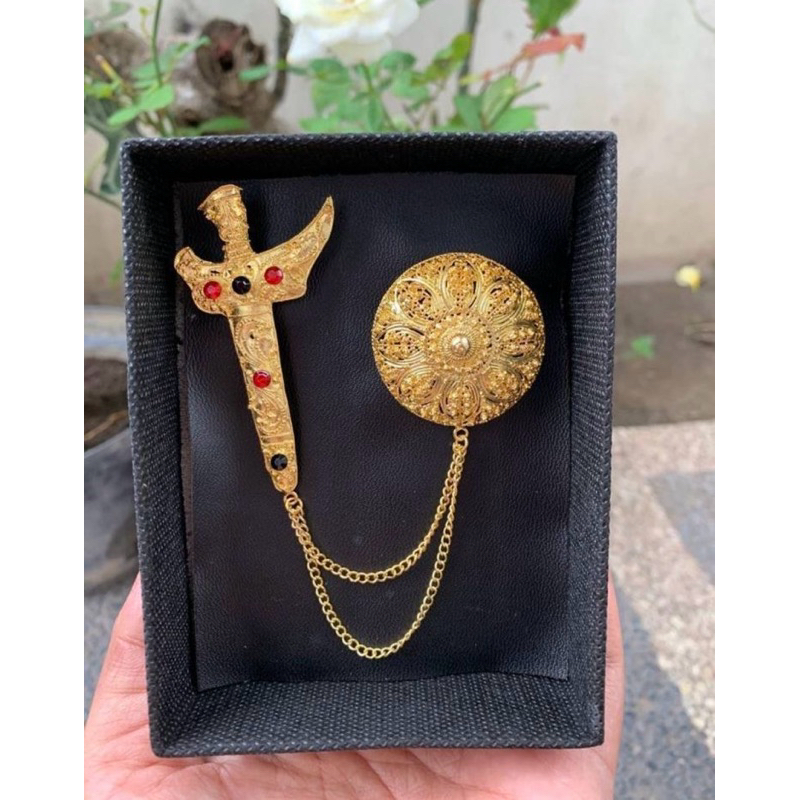 bros alpaka bali set safari cowo motif kancing keris tam polos