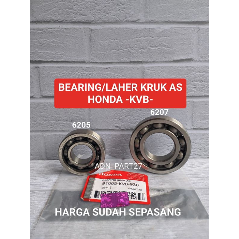 bearing/laher kruk as (KVB) 6205+6207 Vario 110 karbu lama/Vario 110 techno karbu