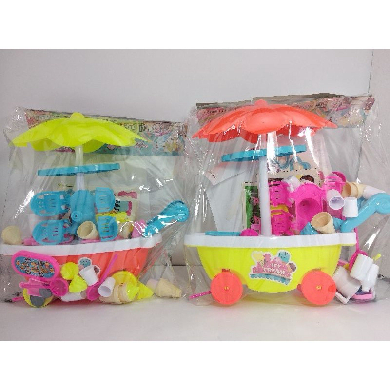 MAINAN ANAK GEROBAK STROLLER DORONG ES KRIM ICE CREAM/MAINAN ANAK PEREMPUAN CEWEK MASAK MASAKAN