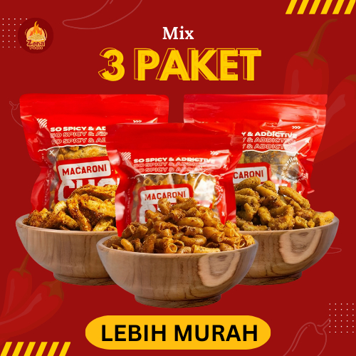 

[ZONA PEDES] Paket Bundling Best Seller Varian 3 Produk Makaroni Pedas