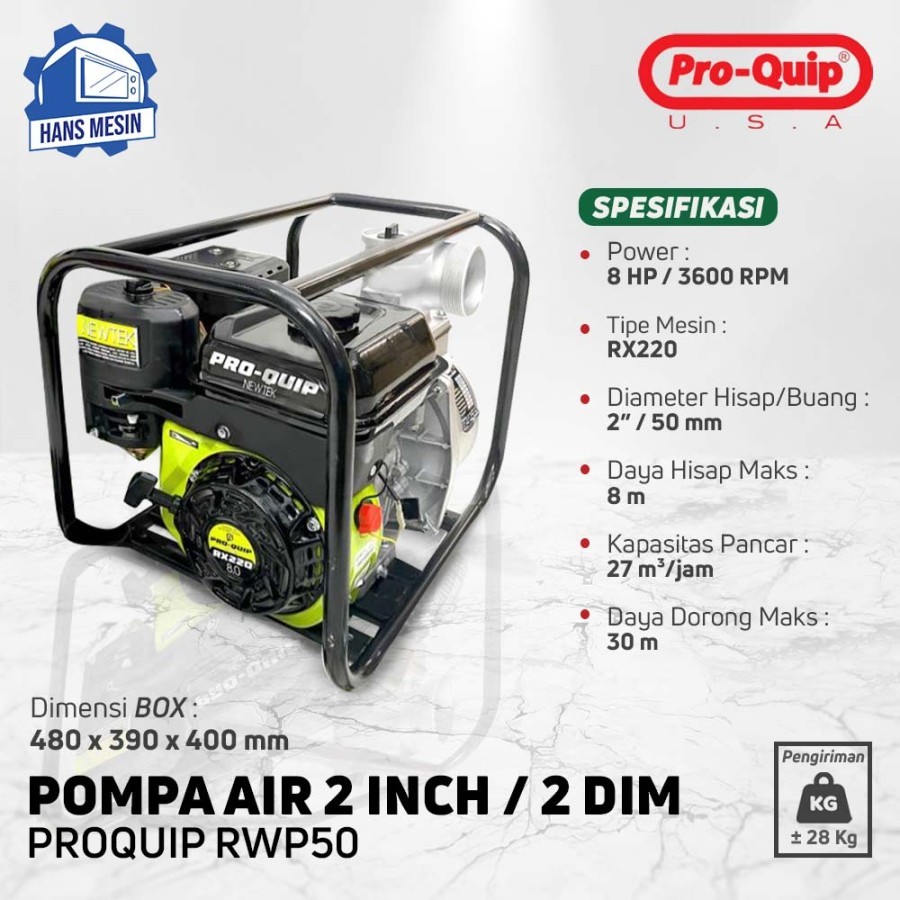POMPA AIR 2 INCH PROQUIP RWP50 POMPA ALKON IRIGASI RWP 50